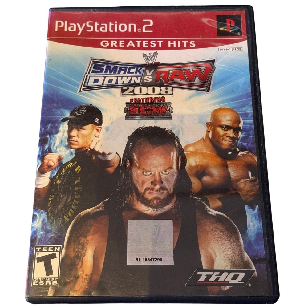 WWE SmackDown vs Raw 2008 Featuring ECW PS2 PlayStation 2 Greatest Hits THQ 2007
